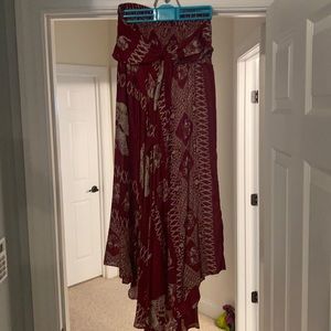 Red and white hippie skirt